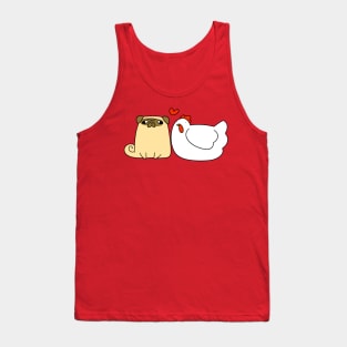 Pug and Chicken Love Tank Top